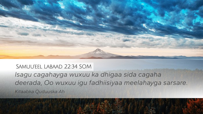 Samuu'eel Labaad 22:34 SOM Bible Verse Image