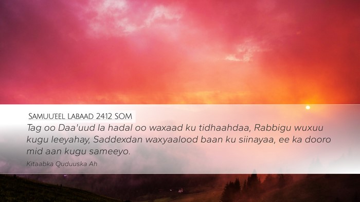 Samuu'eel Labaad 24:12 SOM Bible Verse Image