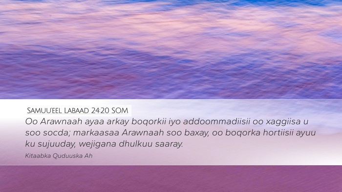 Samuu'eel Labaad 24:20 SOM Desktop Wallpaper - Oo Arawnaah ayaa arkay boqorkii iyo - Desktop Bible Verse Wallpaper