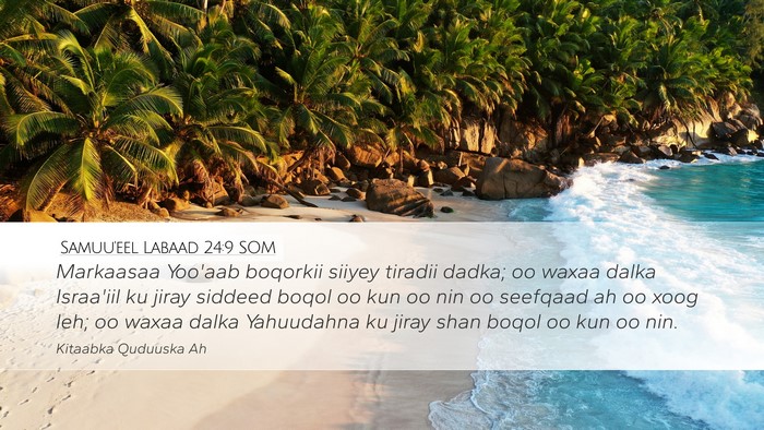 Samuu'eel Labaad 24:9 SOM Bible Verse Image
