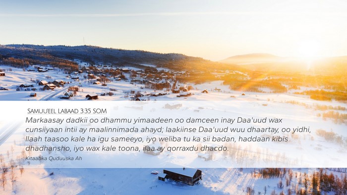 Samuu'eel Labaad 3:35 SOM Bible Verse Image