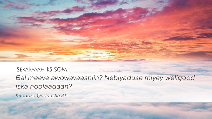 Sekaryaah 1:5 SOM Bible Verse Image