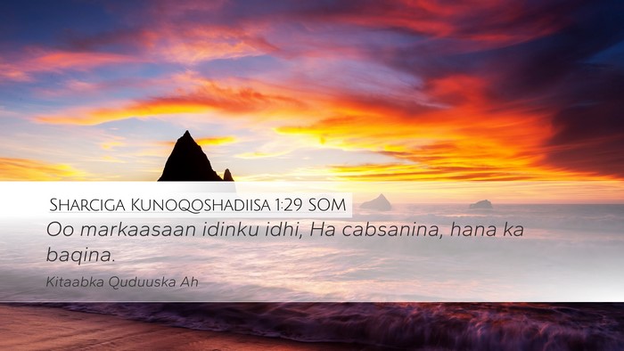 Sharciga Kunoqoshadiisa 1:29 SOM Bible Verse Image