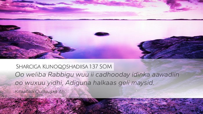 Sharciga Kunoqoshadiisa 1:37 SOM Bible Verse Image