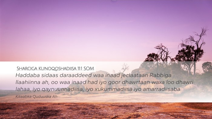 Sharciga Kunoqoshadiisa 11:1 SOM Bible Verse Image
