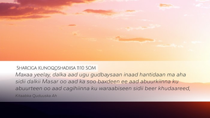 Sharciga Kunoqoshadiisa 11:10 SOM Bible Verse Image