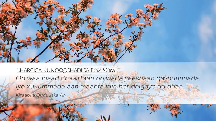 Sharciga Kunoqoshadiisa 11:32 SOM Bible Verse Image