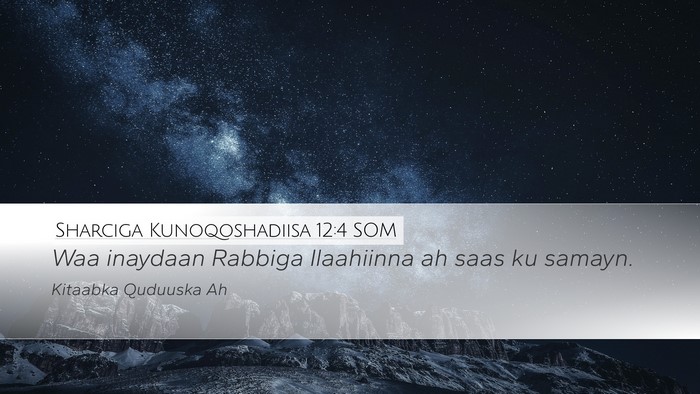 Sharciga Kunoqoshadiisa 12:4 SOM Bible Verse Image