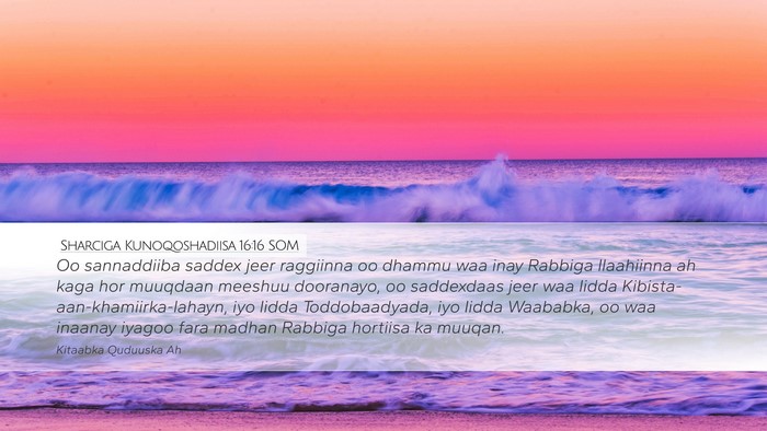 Sharciga Kunoqoshadiisa 16:16 SOM Bible Verse Image