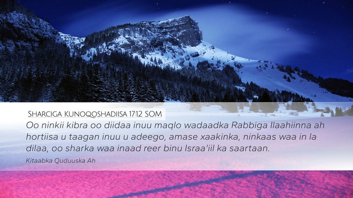 Sharciga Kunoqoshadiisa 17:12 SOM Bible Verse Image