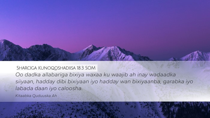 Sharciga Kunoqoshadiisa 18:3 SOM Bible Verse Image
