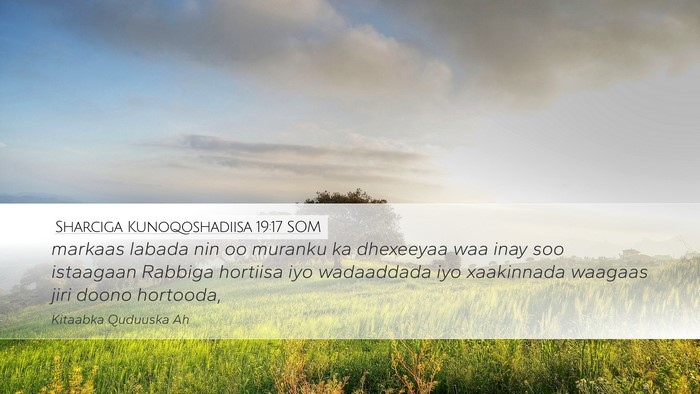 Sharciga Kunoqoshadiisa 19:17 SOM Bible Verse Image