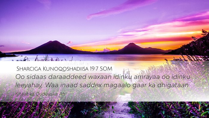 Sharciga Kunoqoshadiisa 19:7 SOM Desktop Wallpaper - Oo sidaas daraaddeed waxaan idinku amrayaa oo - Desktop Bible Verse Wallpaper