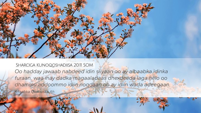 Sharciga Kunoqoshadiisa 20:11 SOM Bible Verse Image
