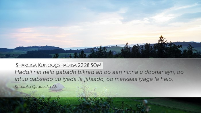 Sharciga Kunoqoshadiisa 22:28 SOM Bible Verse Image