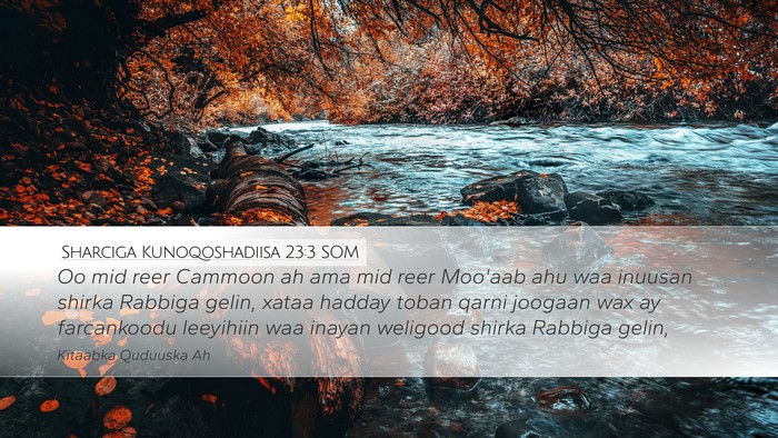 Sharciga Kunoqoshadiisa 23:3 SOM Bible Verse Image
