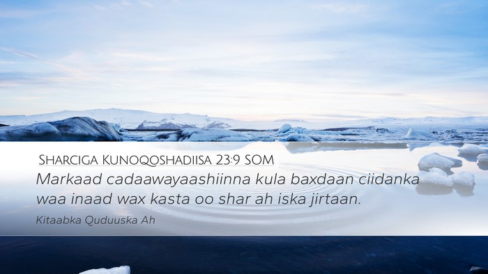 Sharciga Kunoqoshadiisa 23:9 SOM Bible Verse Image