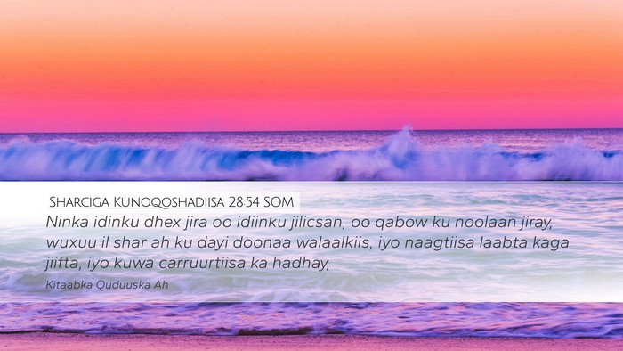 Sharciga Kunoqoshadiisa 28:54 SOM Bible Verse Image