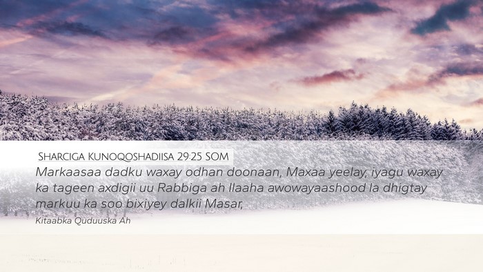 Sharciga Kunoqoshadiisa 29:25 SOM Bible Verse Image