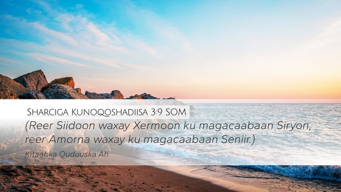 Sharciga Kunoqoshadiisa 3:9 SOM Desktop Wallpaper - (Reer Siidoon waxay Xermoon ku magacaabaan - Desktop Bible Verse Wallpaper