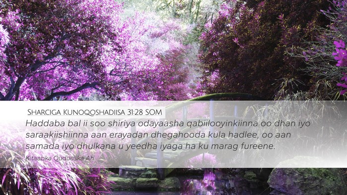 Sharciga Kunoqoshadiisa 31:28 SOM Bible Verse Image