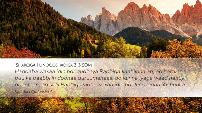 Sharciga Kunoqoshadiisa 31:3 SOM Bible Verse Image