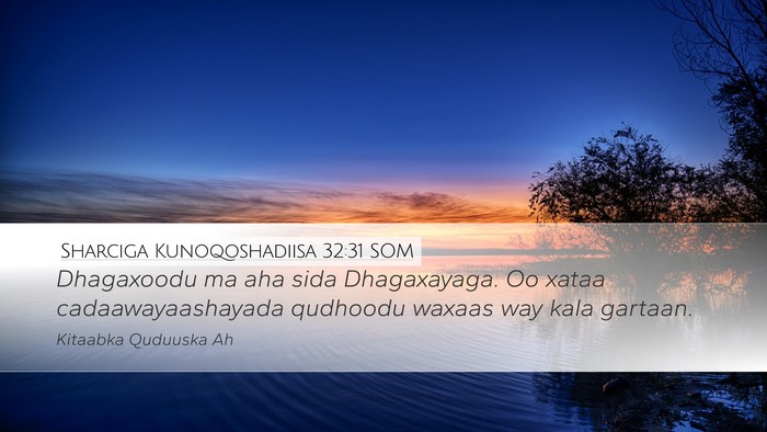 Sharciga Kunoqoshadiisa 32:31 SOM Bible Verse Image