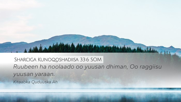 Sharciga Kunoqoshadiisa 33:6 SOM Desktop Wallpaper - Ruubeen ha noolaado oo yuusan dhiman, Oo raggiisu - Desktop Bible Verse Wallpaper