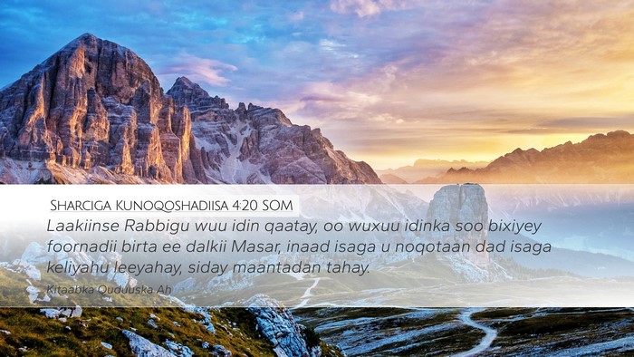 Sharciga Kunoqoshadiisa 4:20 SOM Bible Verse Image