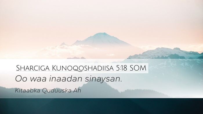 Sharciga Kunoqoshadiisa 5:18 SOM Bible Verse Image