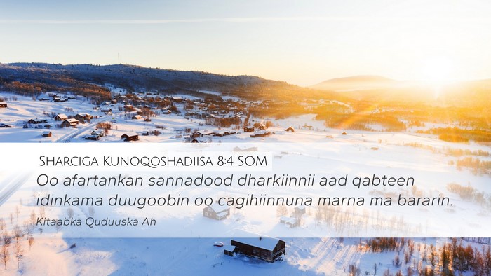 Sharciga Kunoqoshadiisa 8:4 SOM Bible Verse Image