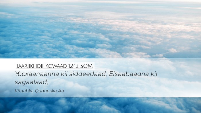 Taariikhdii Kowaad 12:12 SOM Desktop Wallpaper - Yooxaanaanna kii siddeedaad, Elsaabaadna kii - Desktop Bible Verse Wallpaper