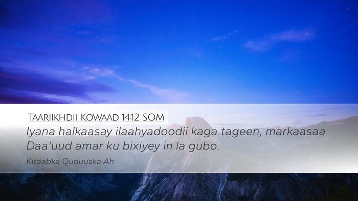 Taariikhdii Kowaad 14:12 SOM Bible Verse Image