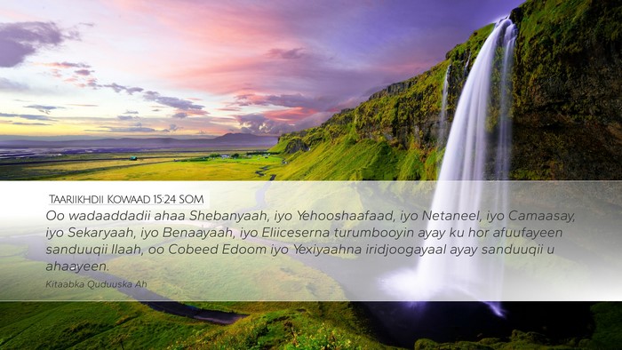 Taariikhdii Kowaad 15:24 SOM Bible Verse Image