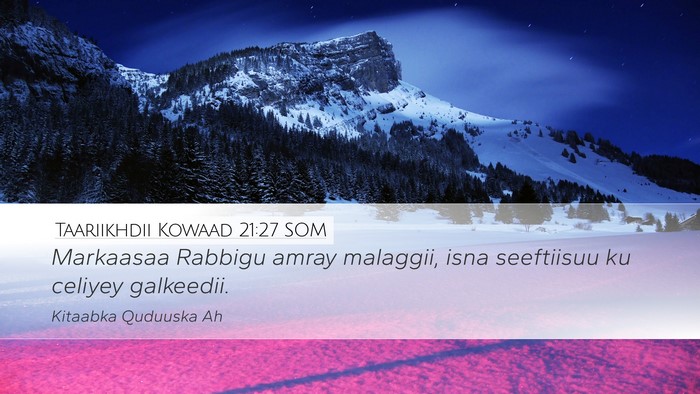 Taariikhdii Kowaad 21:27 SOM Bible Verse Image