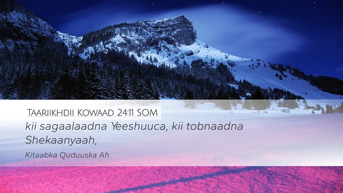 Taariikhdii Kowaad 24:11 SOM Desktop Wallpaper - kii sagaalaadna Yeeshuuca, kii tobnaadna - Desktop Bible Verse Wallpaper