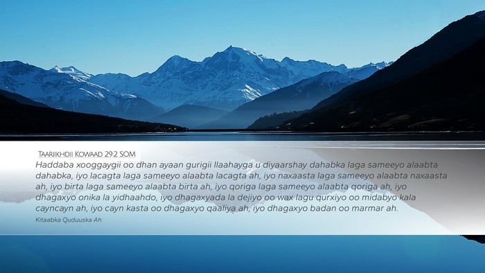 Taariikhdii Kowaad 29:2 SOM Bible Verse Image