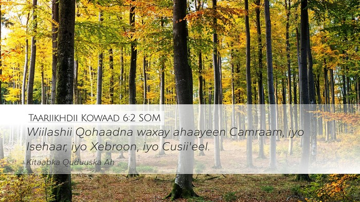Taariikhdii Kowaad 6:2 SOM Bible Verse Image
