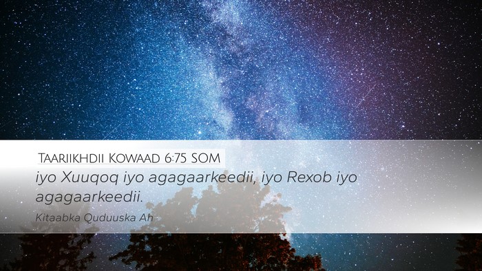 Taariikhdii Kowaad 6:75 SOM Bible Verse Image