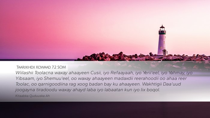 Taariikhdii Kowaad 7:2 SOM Desktop Wallpaper - Wiilashii Toolacna waxay ahaayeen Cusii, iyo - Desktop Bible Verse Wallpaper