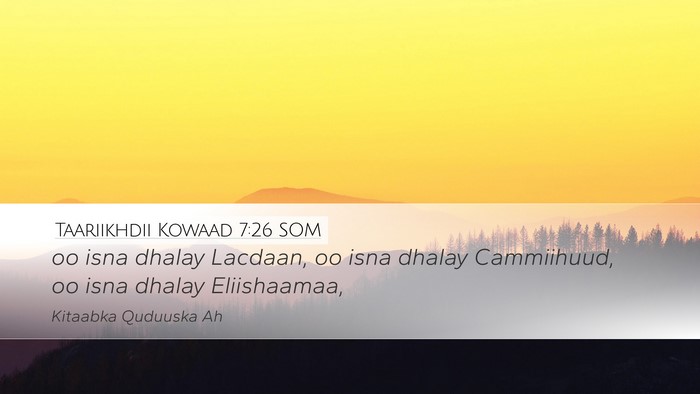 Taariikhdii Kowaad 7:26 SOM Bible Verse Image