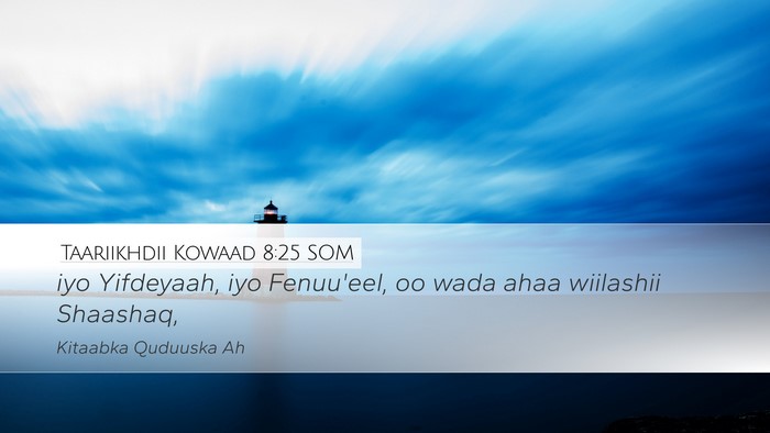 Taariikhdii Kowaad 8:25 SOM Desktop Wallpaper - iyo Yifdeyaah, iyo Fenuu'eel, oo wada ahaa - Desktop Bible Verse Wallpaper