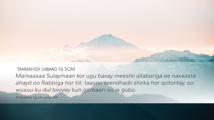 Taariikhdii Labaad 1:6 SOM Bible Verse Image