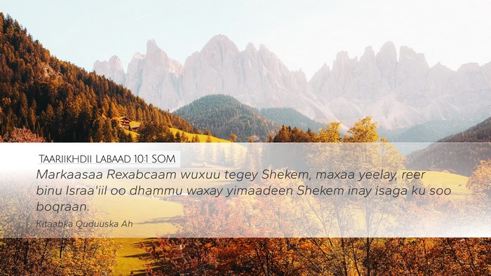 Taariikhdii Labaad 10:1 SOM Bible Verse Image