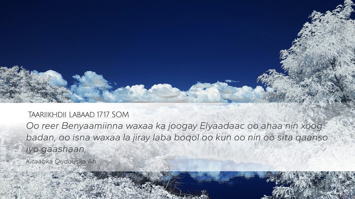 Taariikhdii Labaad 17:17 SOM Bible Verse Image