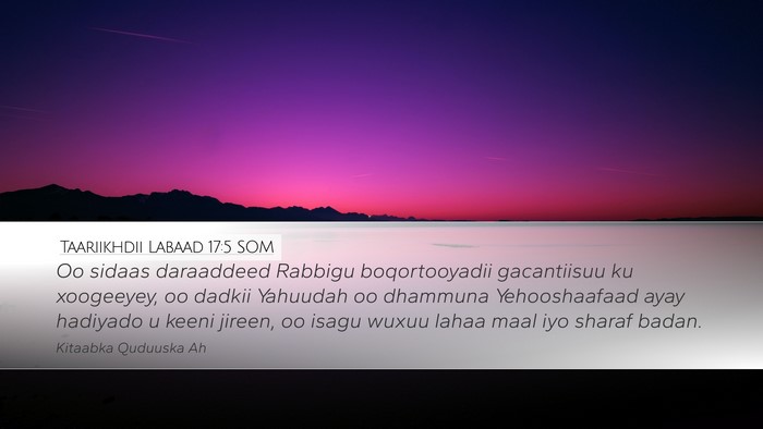 Taariikhdii Labaad 17:5 SOM Bible Verse Image