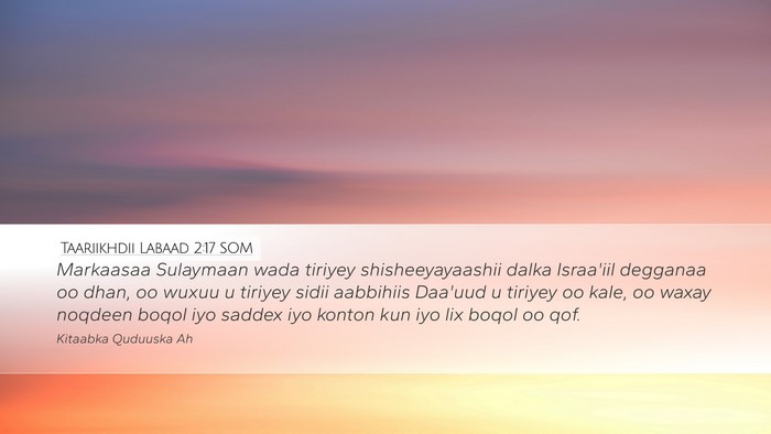 Taariikhdii Labaad 2:17 SOM Bible Verse Image