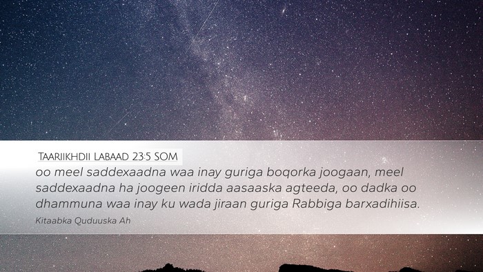 Taariikhdii Labaad 23:5 SOM Bible Verse Image