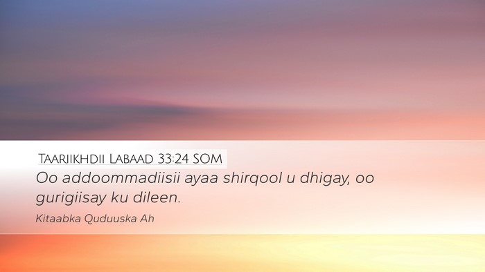 Taariikhdii Labaad 33:24 SOM Bible Verse Image