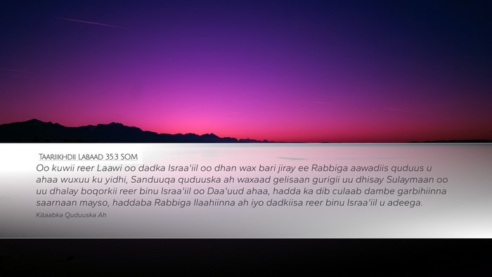 Taariikhdii Labaad 35:3 SOM Bible Verse Image